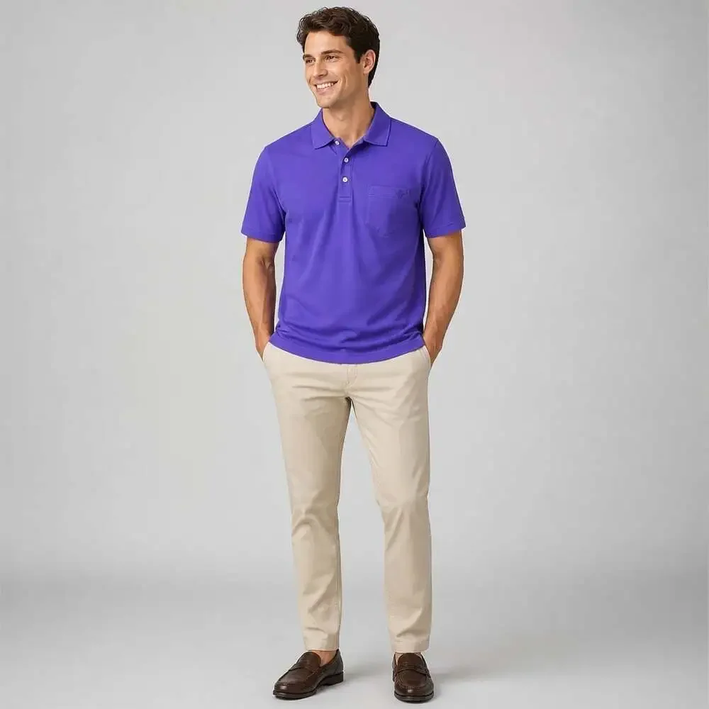 Brooks Brothers 346 Purple Polo Shirt Men's XL 100% Cotton